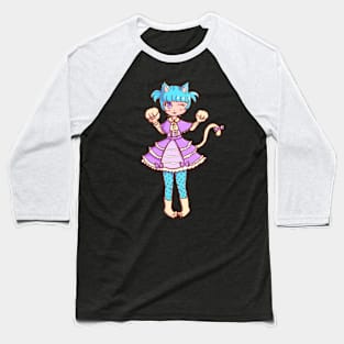 Cat Girl Baseball T-Shirt